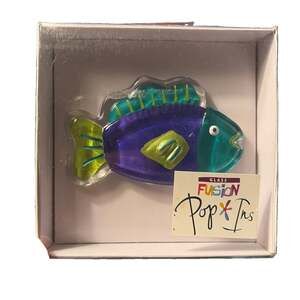 Glass Fushion Pop Ins Fish 3.5”X2.5” , Lori Siebert For Silversti